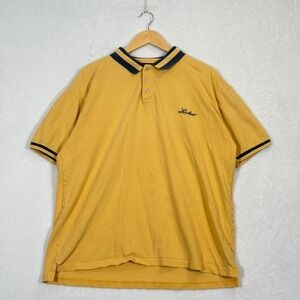 Lucchese Yellow 1883 Embroidered Pique Polo Shirt Large